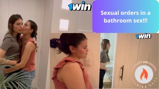 I give sexual orders to my girlfriend and she comes in a public bathroom.