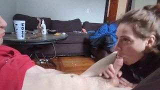 Heather polishes off his Cock before the neighbors even get home