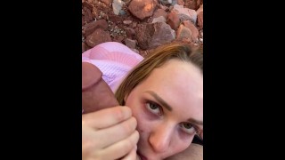 Busty Blonde Mia Malkova Sucks Big Cock Outdoors