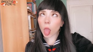 Japanese Schoolgirl Deep Sucking Dick and had Cowgirl Sex